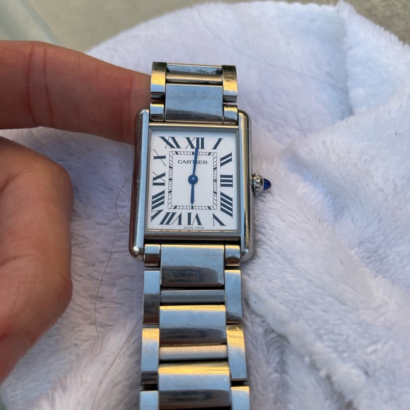 Cartier Tank Silver Watch with White Dial - Picture 3 of 10